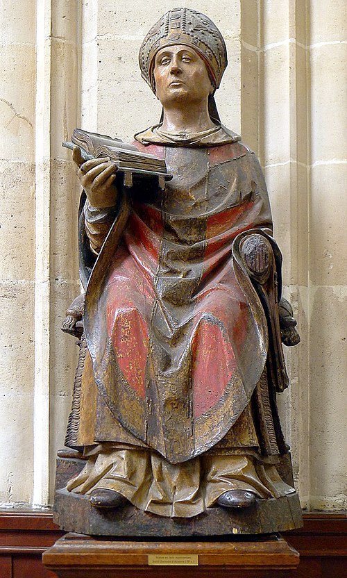 500px P1010345 Paris Ier Eglise Saint Germain lAuxerrois statue Saint Germain reductwk